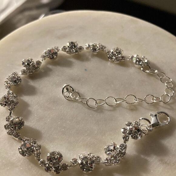Silver CZ diamond bracelet tennis bracelet - Picture 3 of 3